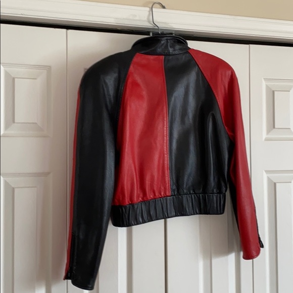 Red/black leather Jacket - Picture 3 of 8